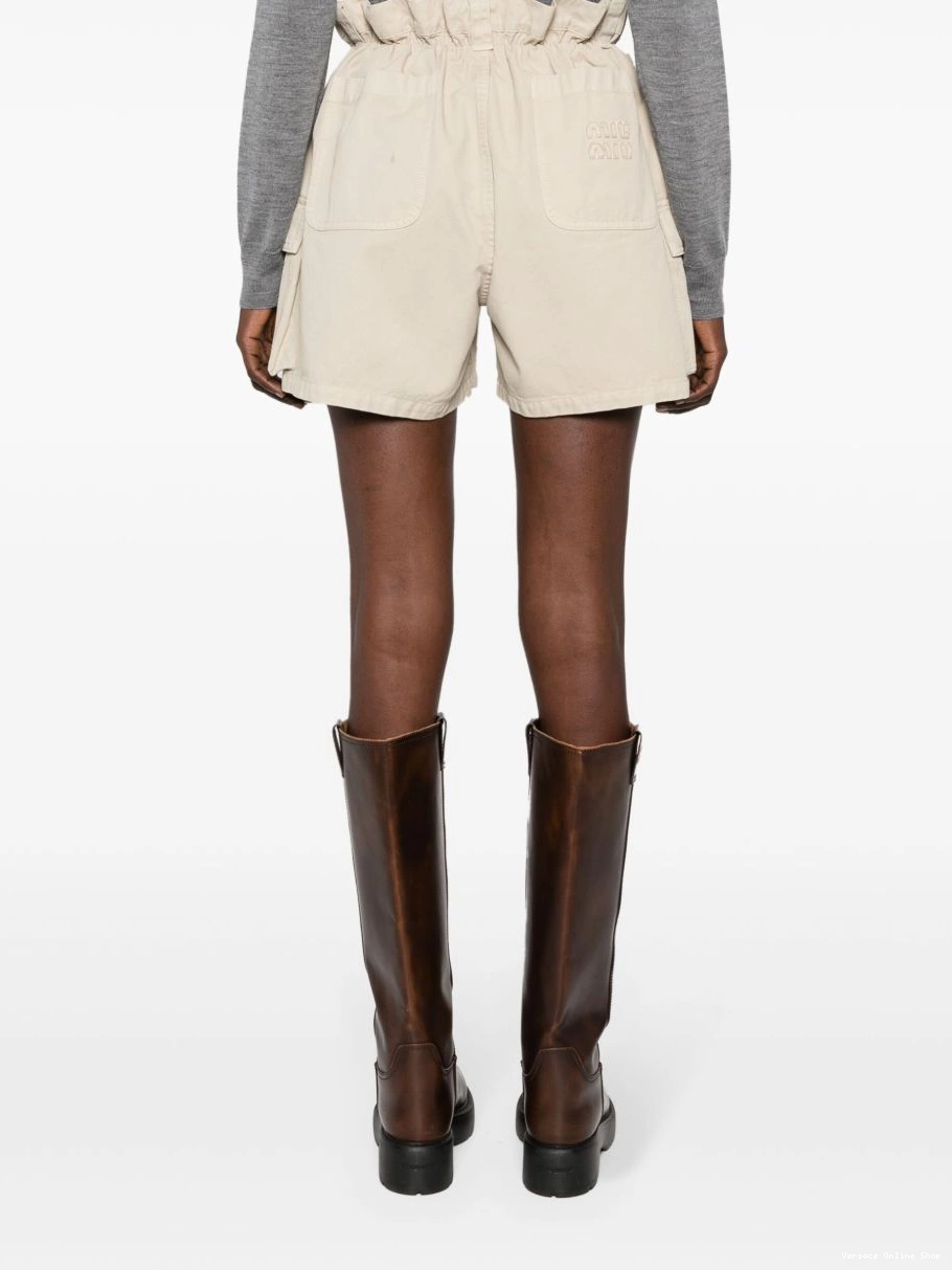 Cheap Women Versace shorts logo-embroidered cotton 0806